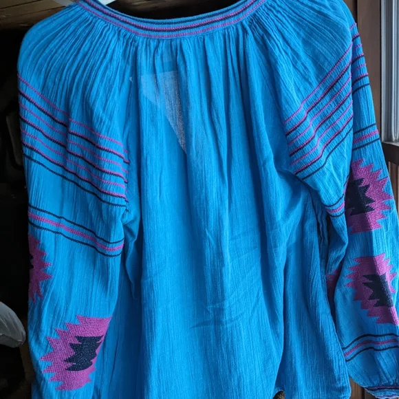 Anthropologie Maeve Runway Boho Embroidered Blouse - Picture 6 of 7